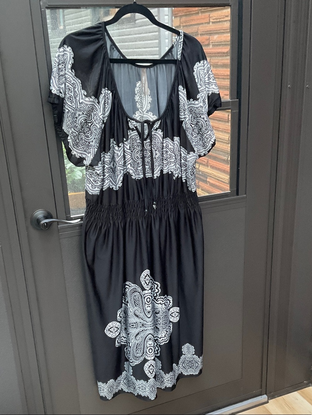 Penningtons Black and White Paisley Midi Dress